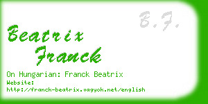 beatrix franck business card